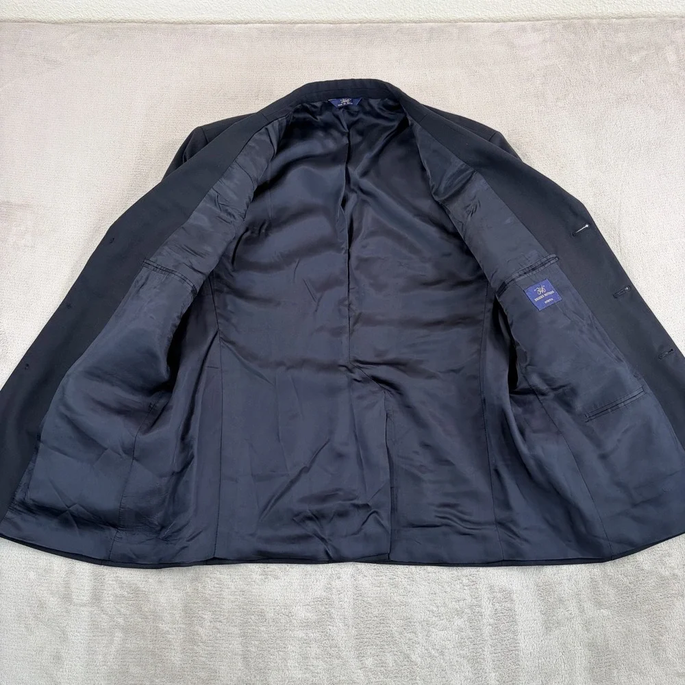 Brooks Brothers 346 Stretch Blazer Sport Coat Jacket Black Wool Men 42S Desinger